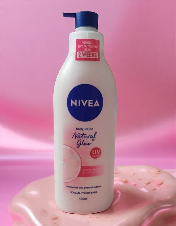 NIVEA Body Lotion Natural Glow UV Filter for Normal to Dry Skin,with Vitamin C,Moisturizes and Evens Skin Tone 400ml