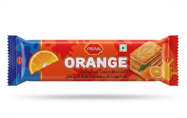PRAN Orange Flavoured Cream Biscuits
