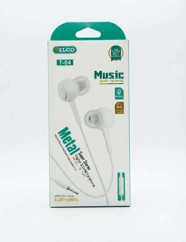 TELCO T-04 Metal Digital 3.5mm Earphone